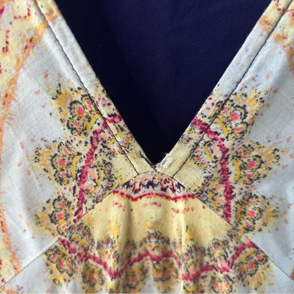 Free People Women’s Navy Blue V Neck Sunset Dreams Tunic Top, Size XS - Picture 5 of 13